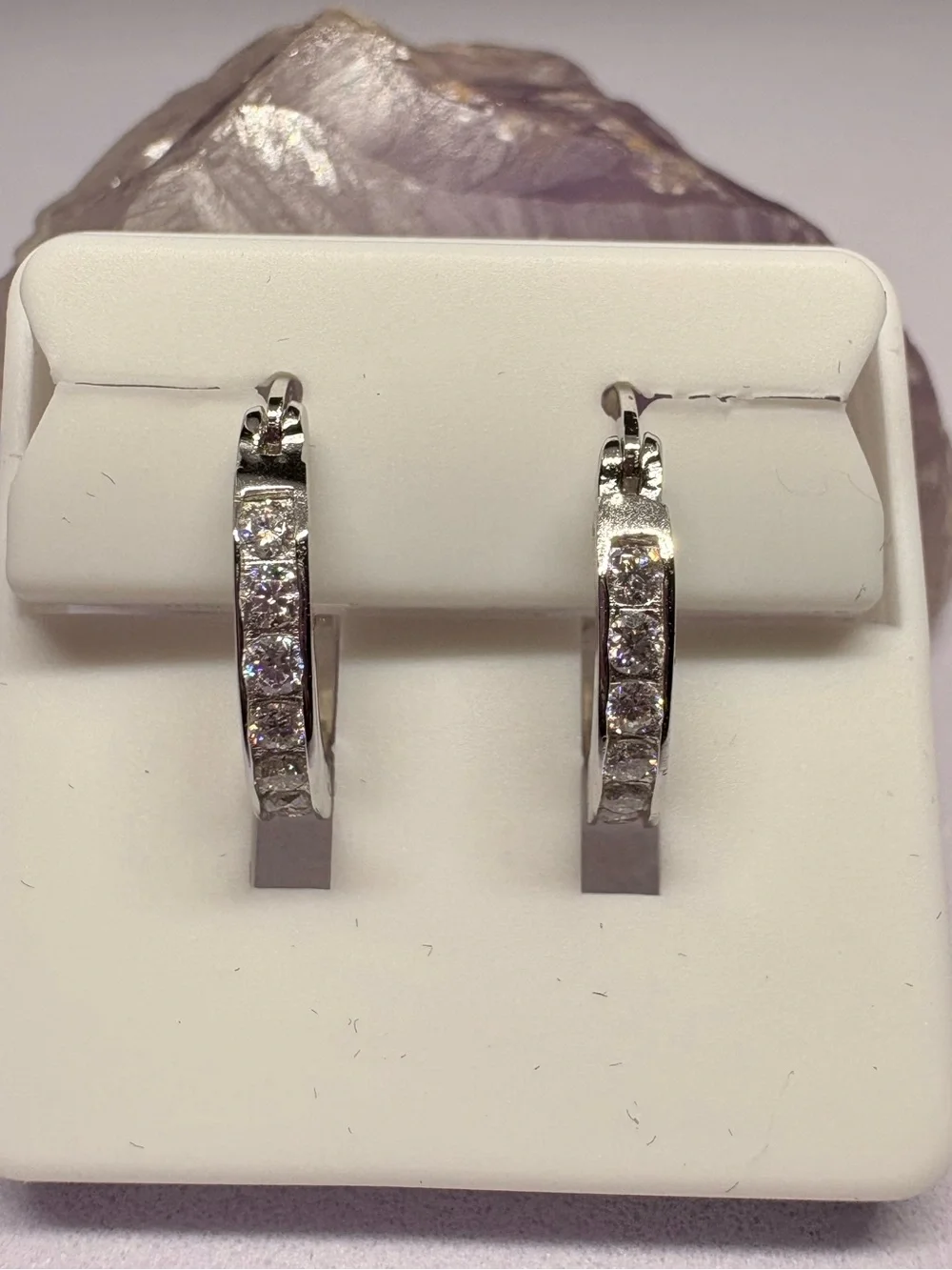 Sterling Silver 2CTW Moissanite Huggie Hoop Earrings
